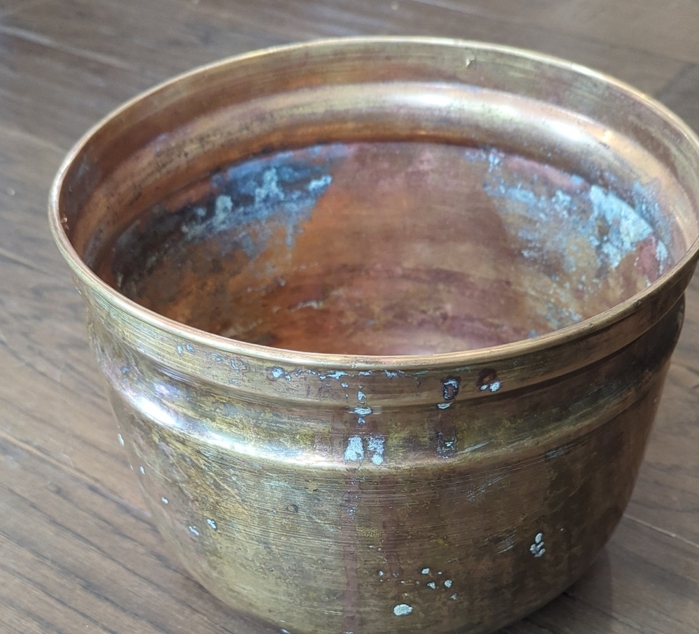 Vintage Brass Planter Bowl Pot